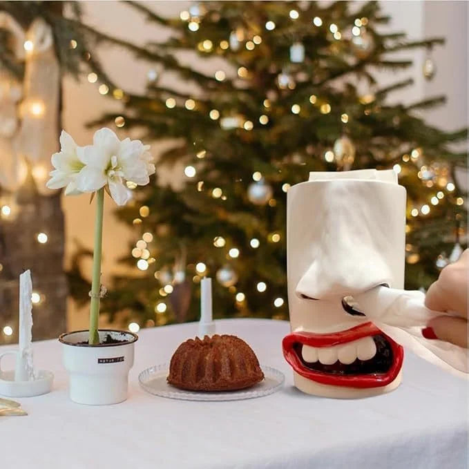 BowLift | Funny Tissue Box Holder | Handmade Face Design with Nose Dispenser | Quirky Home & Office Decor