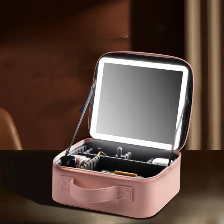 BowLift | LED Mirror Travel Makeup Organizer Bag