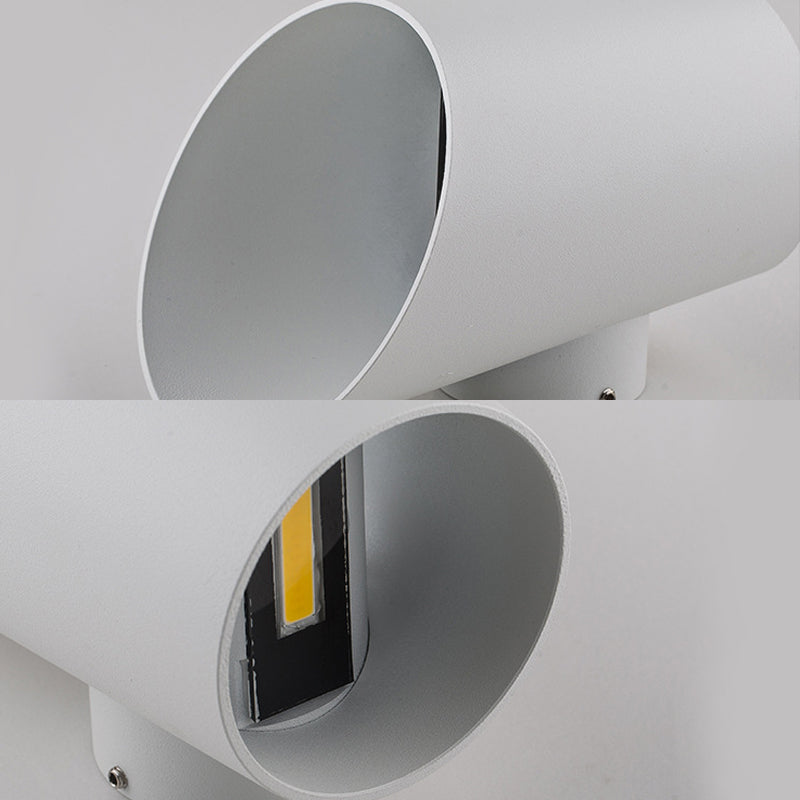 BowLift | Minimalistic Tube Metal Wall Lamp Integrated LED Wall Light in White for Bedroom, Warm/White Lighting