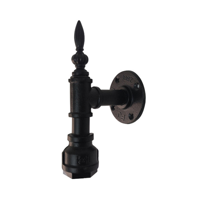 BowLift | Metallic Matte Black Wall Lighting Pipe Design 1 Light Vintage Style Wall Lamp for Bedroom
