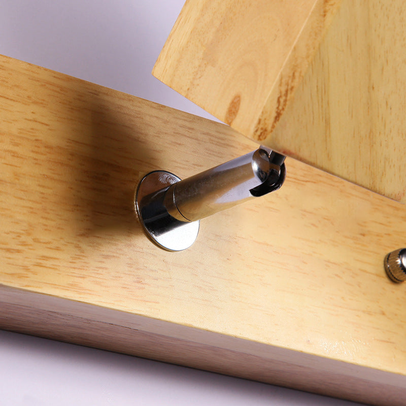 BowLift | 3 Lights Rotatable Wall Lamp Fixture with Open Bulb Wood Modernism Bedroom Vanity Light