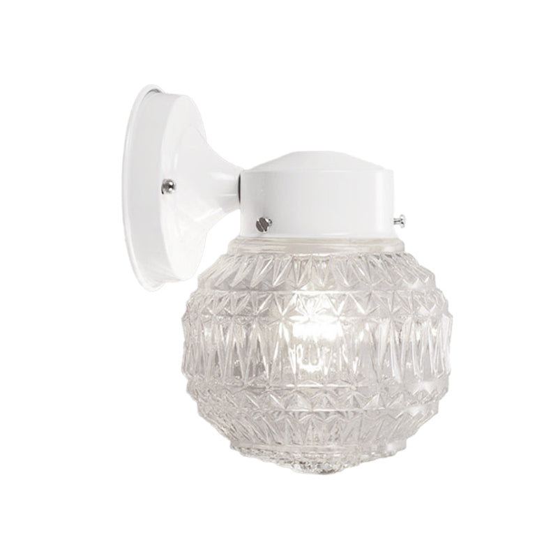 BowLift | Black/White Spherical Wall Light Modernist 1 Light Grid Glass Wall Lamp Light for Reading Room