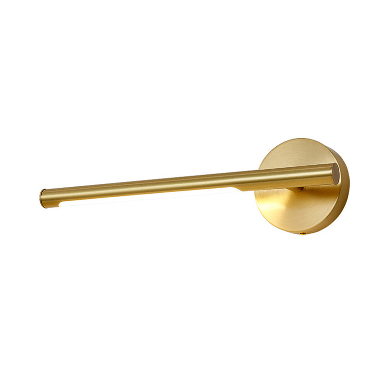BowLift | Gold Rod Wall Lamp Minimalist Metal 16"/25" Long LED Vanity Sconces Light with Acrylic Diffuser