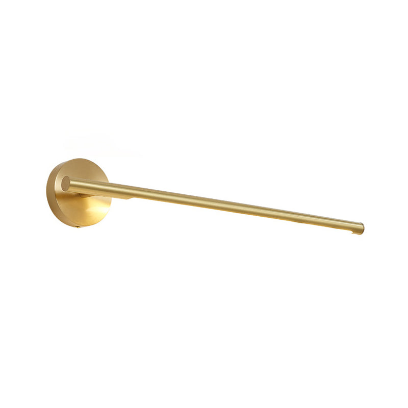 BowLift | Gold Rod Wall Lamp Minimalist Metal 16"/25" Long LED Vanity Sconces Light with Acrylic Diffuser
