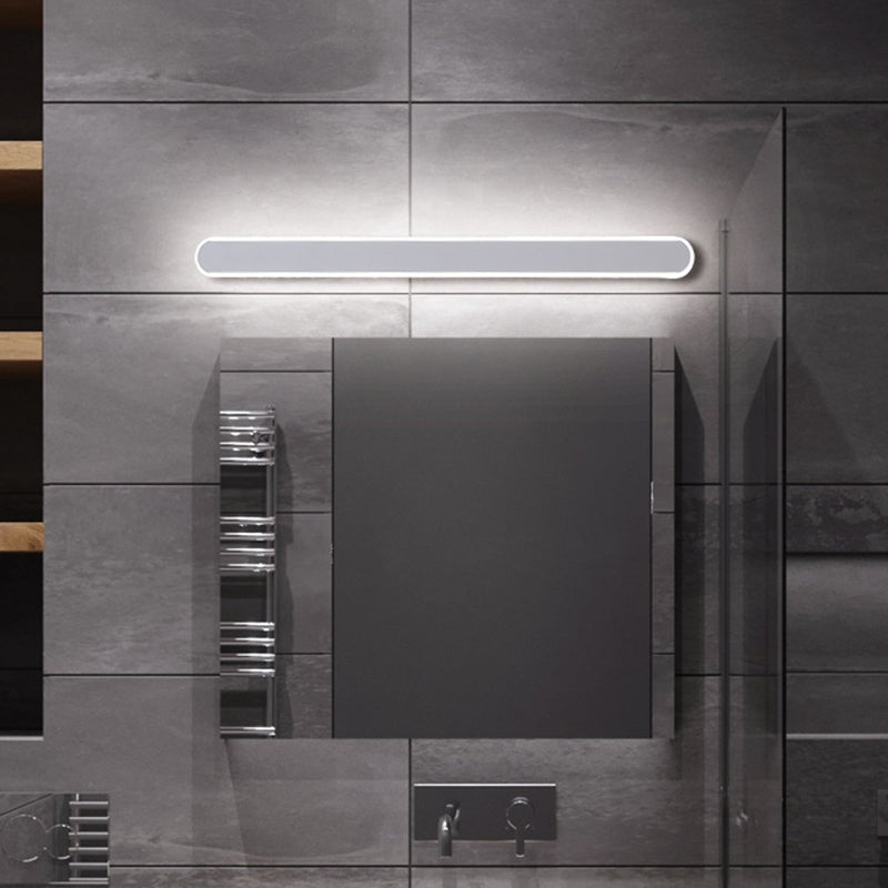 BowLift | Rectangular Bath Flush Wall Lamp Acrylic Minimalistic LED Vanity Mirror Light in Warm/White Light, 16/23.5/31.5 Inch Length