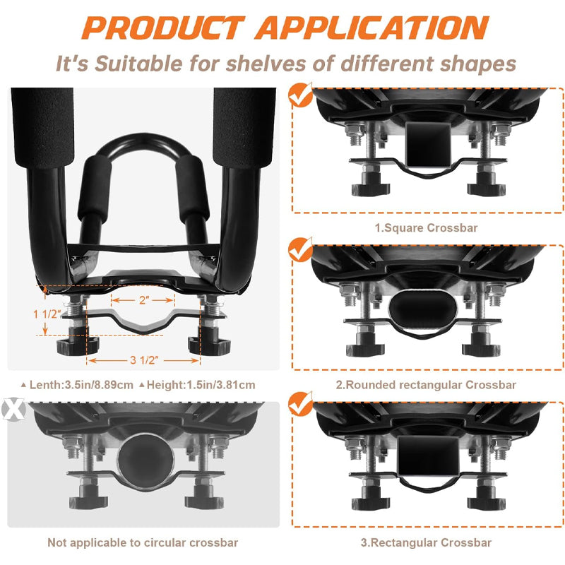 BowLift | Kayak Roof Rack 2pcs Heavy Duty Kayak Roof Carrier with 2 Ropes for SurfBoard Car SUV