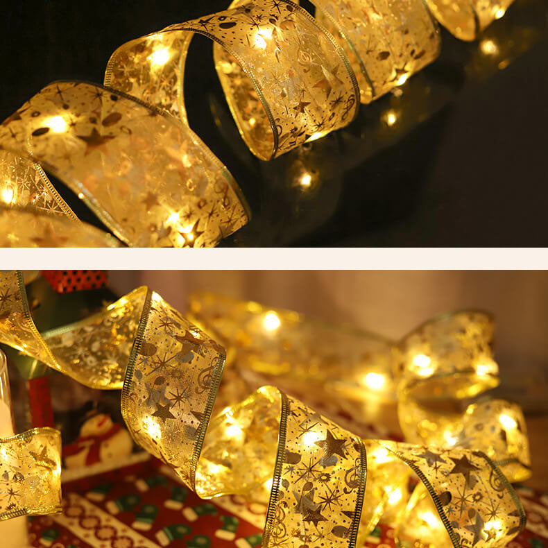 BowLift | Christmas LED Copper Wire Lights Ribbon Lights Bow Tie Ribbon Lights String Props Decorative Lights