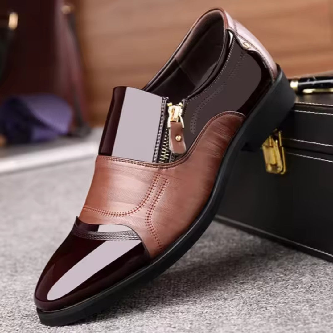 Pointed Toe Dress Shoes with Side Zip