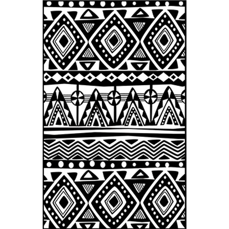 BowLift | Black Carpet Zuido Western Tribal Americana Diamond Geometric Flooring Area Rug Polyester Non-Slip Pet-Friendly Rug