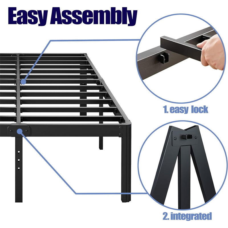 BowLift | 18 Inch Full Bed Frame 3000 lbs Loading Capacity Heavy Duty Metal Platform Noise Free Bed Frame