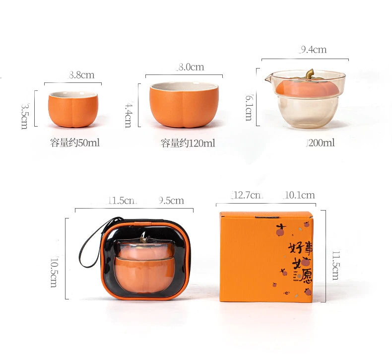 BowLift | Mini Pumpkin Ceramic Teapot Set