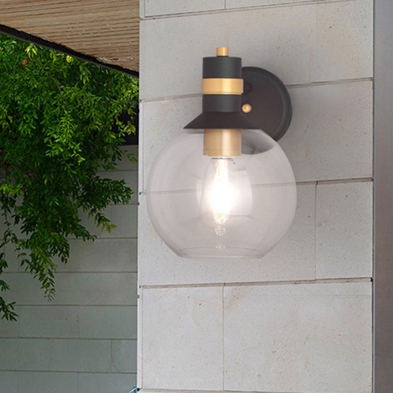 BowLift | Clear Glass Black Wall Lamp Lighting Cylinder/Half Circle/Rectangle 1-Light Industrial Light Fixture, 6"/8" Wide