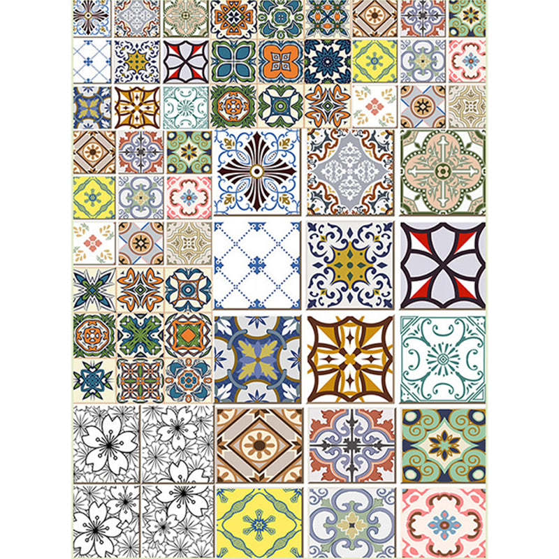 BowLift | Mediterranean geometric floral pattern carpet multicolor Moroccan carpet polyester non-slip back carpet for bedroom