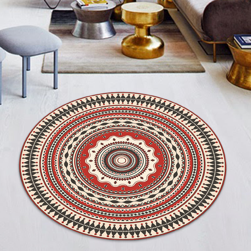 BowLift | Classic red Southwest rug Polyester tribal rug washable rug for the bedroom