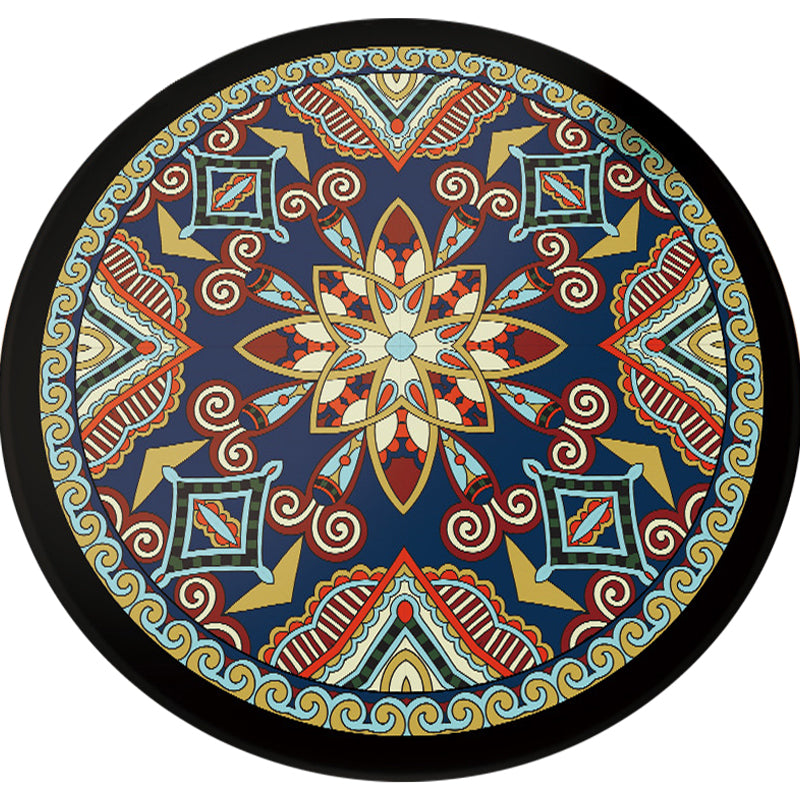 BowLift | Blue and Black Americana Rug Polyester Southwestern Rug non-slip backing Rug for Bedroom