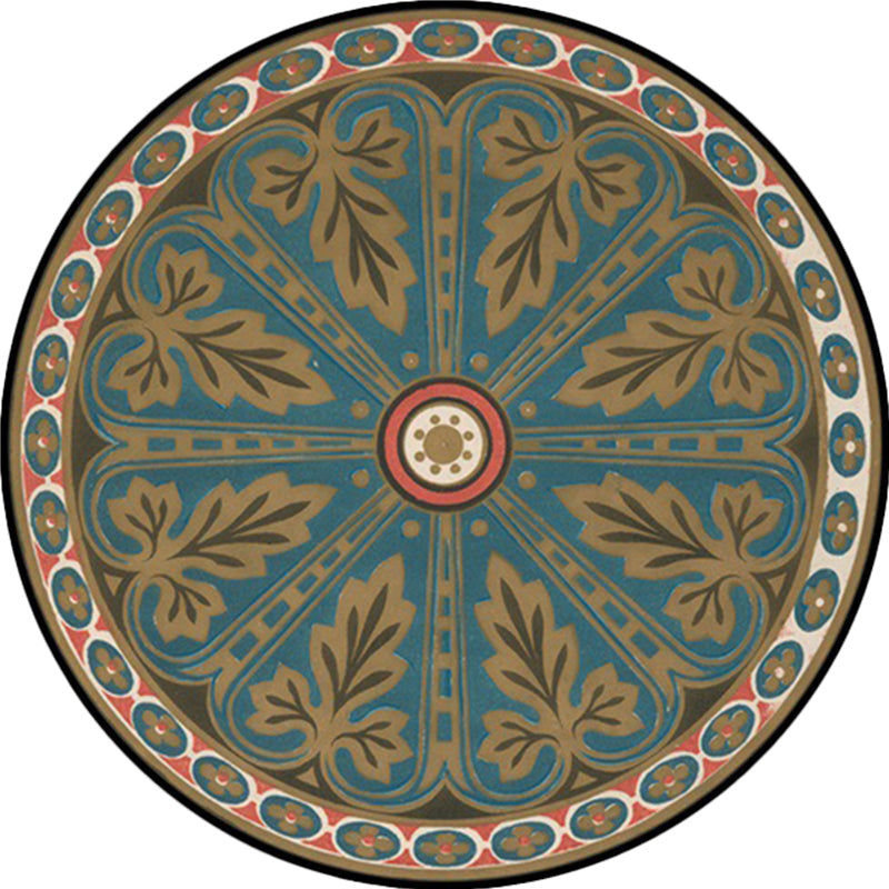 BowLift | Blue Americana Rug Polyester Southwestern Leaf Rug with Non-Slip Back for the Bedroom