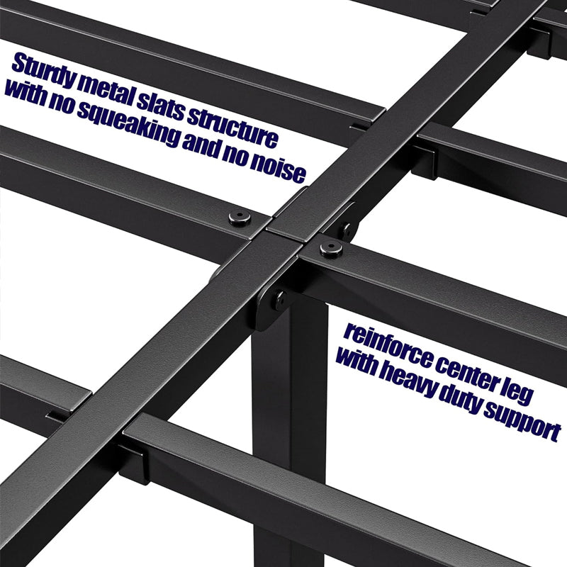 BowLift | 18 Inch Full Bed Frame 3000 lbs Loading Capacity Heavy Duty Metal Platform Noise Free Bed Frame