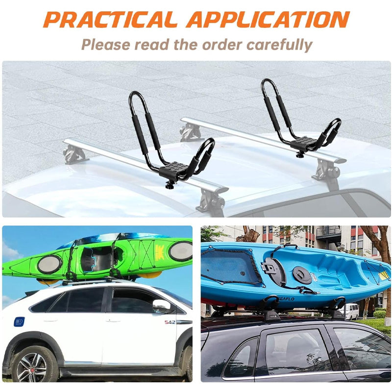 BowLift | Kayak Roof Rack 2pcs Heavy Duty Kayak Roof Carrier with 2 Ropes for SurfBoard Car SUV