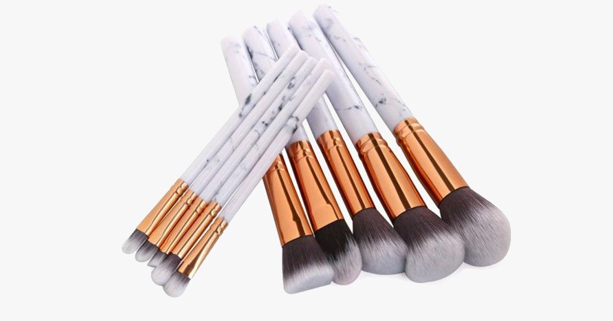 BowLift | Chic Brush Set with Marble Handle - Versatile Luxuriously Looking Brushes