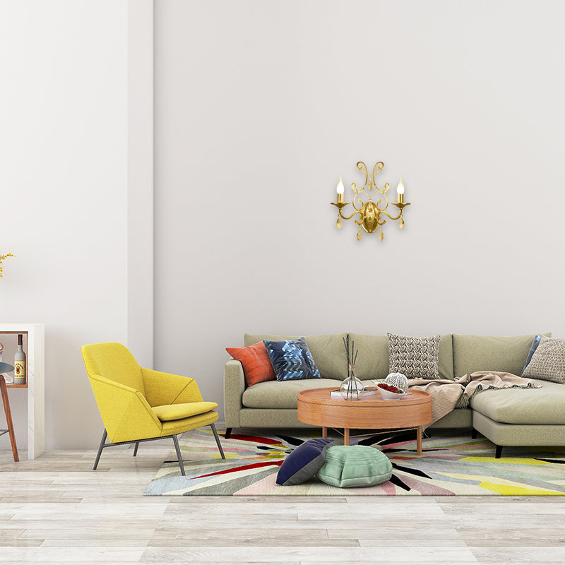 BowLift | Curved Arm Wall Light Contemporary Crystal 1/2-Light Wall Mounted Lighting with/without Shade in Brass