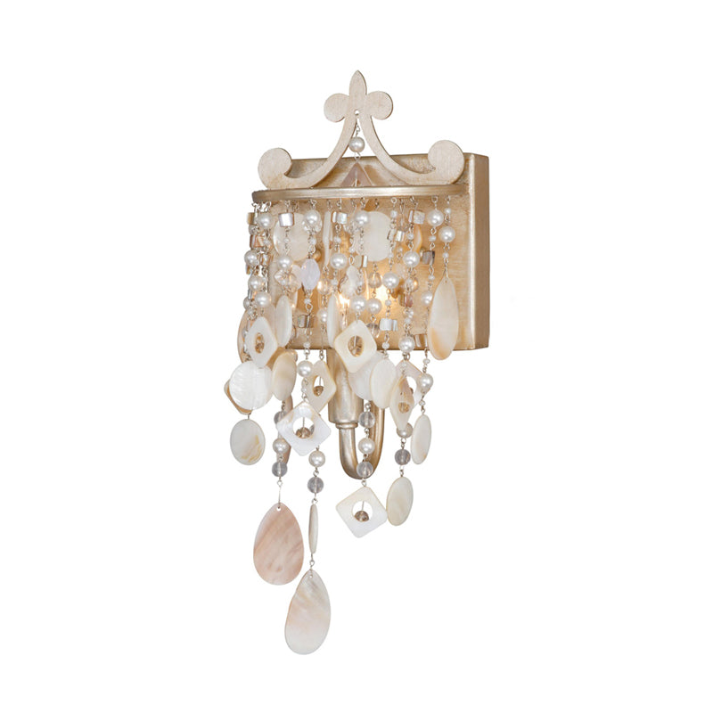 BowLift | Linear Wall Mount Light Modern Style Shell and Crystal 1/3-Light Wall Light with Pearl Decoration in Gold