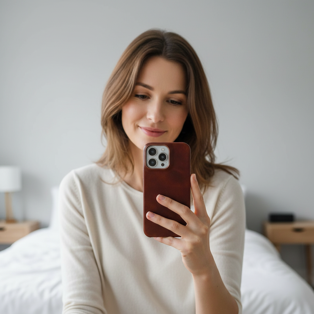 BowLift | Oil Wax Genuine Leather Apple iPhone Case