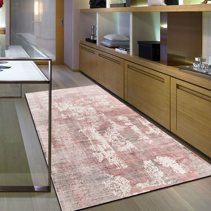 BowLift | Green and Pink Modern Rug Polyester Abstract Rug Washable Non-Slip Back Floor Carpet for Living Room