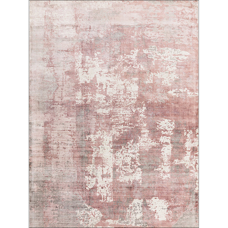 BowLift | Green and Pink Modern Rug Polyester Abstract Rug Washable Non-Slip Back Floor Carpet for Living Room