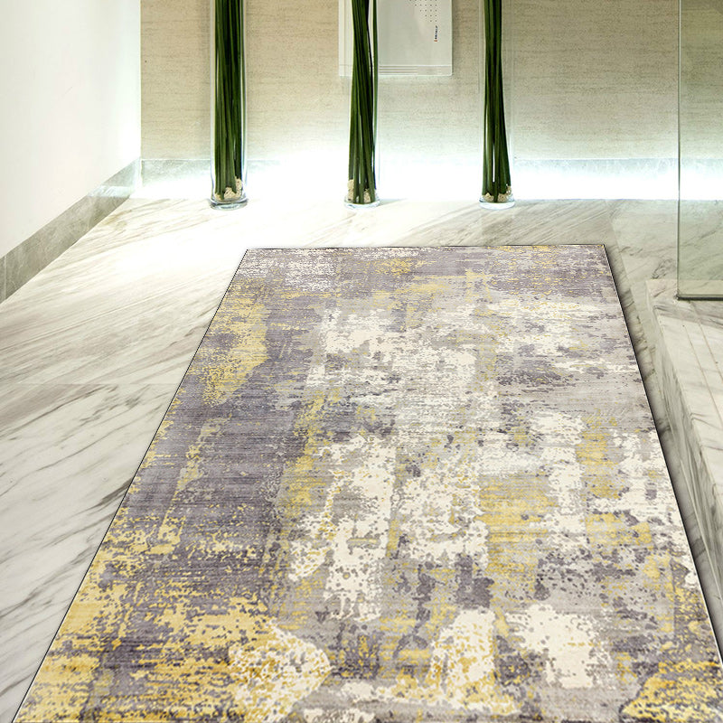 BowLift | Green and Pink Modern Rug Polyester Abstract Rug Washable Non-Slip Back Floor Carpet for Living Room