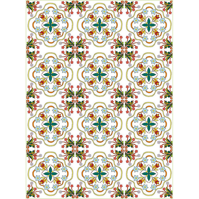 BowLift | Ivory Bedroom Carpet Moroccan Motif Pattern Carpet Polyester Washable Stain Resistant Carpet