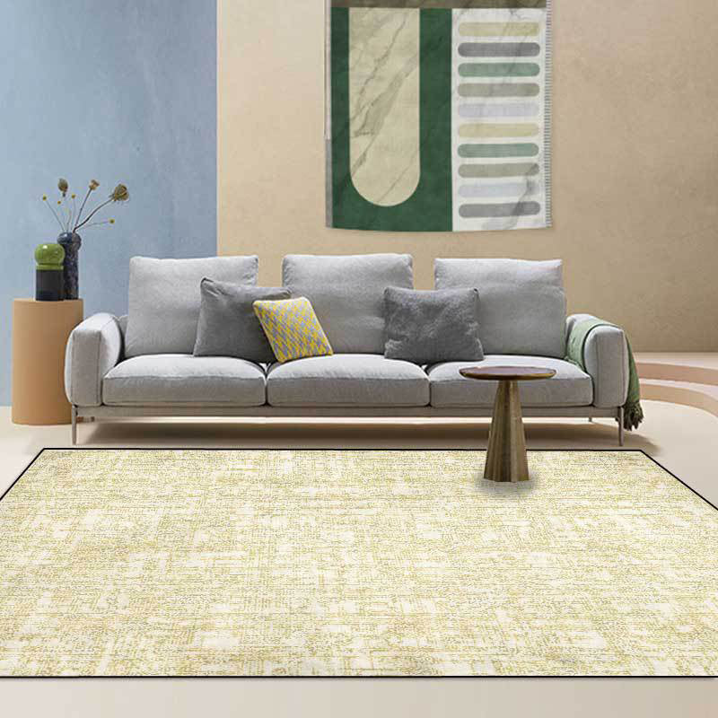 BowLift | Simple abstract rug Yellow Polyester rug Machine washable Non-slip back Rug for bedroom