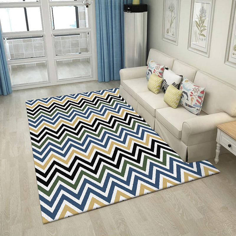BowLift | Colorful Bedroom Carpet Novelty Chevron Pattern Area Rug Polyester Non-Slip Back Carpette