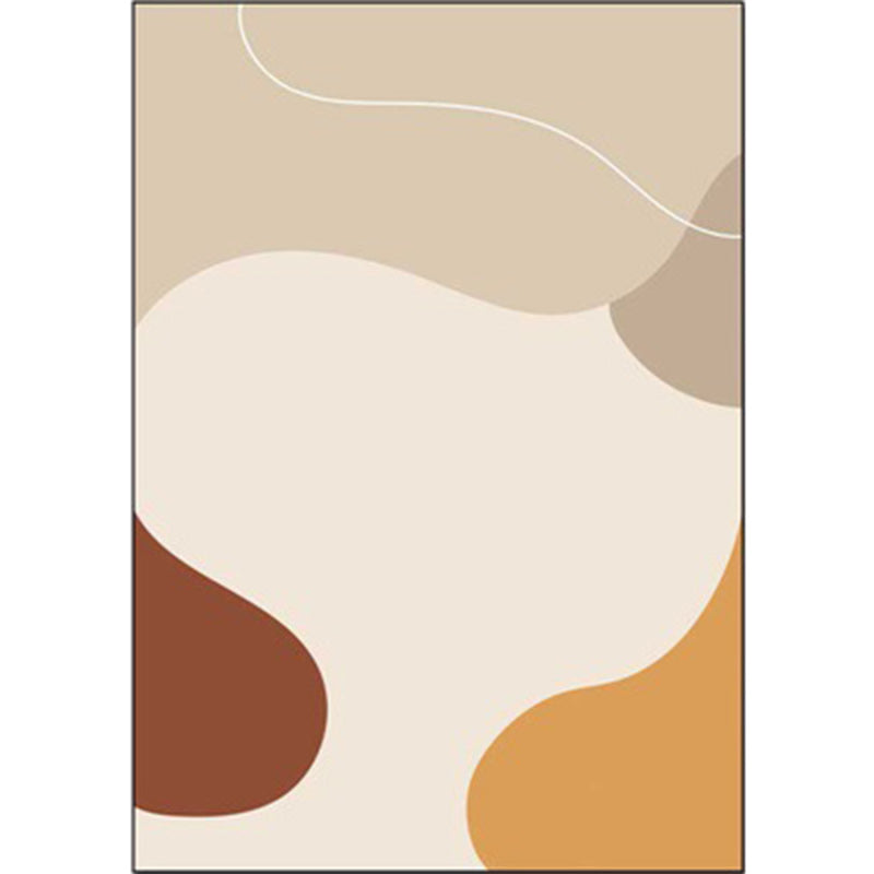 BowLift | Ivory Bedroom Carpet Novelty Color Block Irregular Shapes Pattern Rug Polyester Non-Slip Back Washable Rug