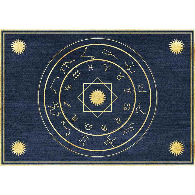 BowLift | Minimalistic New Carpet in Blue Geometry Constellation Sun Pattern Carpet Polyester Non-Slip Flooring for Home Decoration