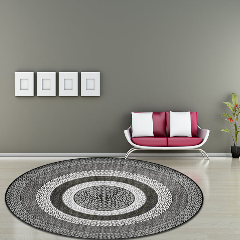 BowLift | Rustic Concentric Circles Pattern Carpet Yellow and Green Polyester Carpet Machine Washable Non-Slip Carpet for Living Room