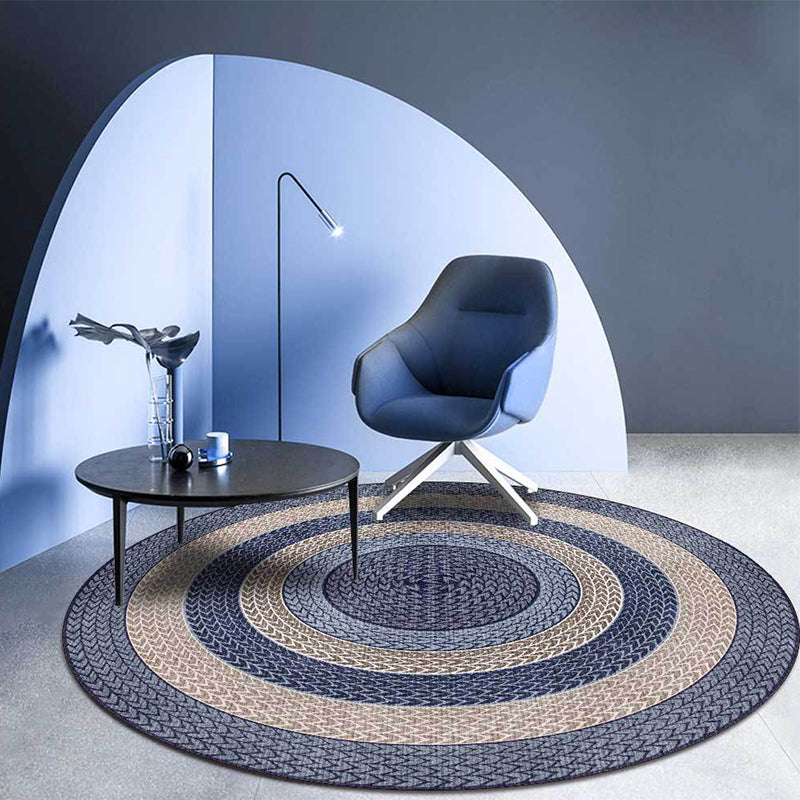 BowLift | Rustic Concentric Circles Pattern Carpet Yellow and Green Polyester Carpet Machine Washable Non-Slip Carpet for Living Room