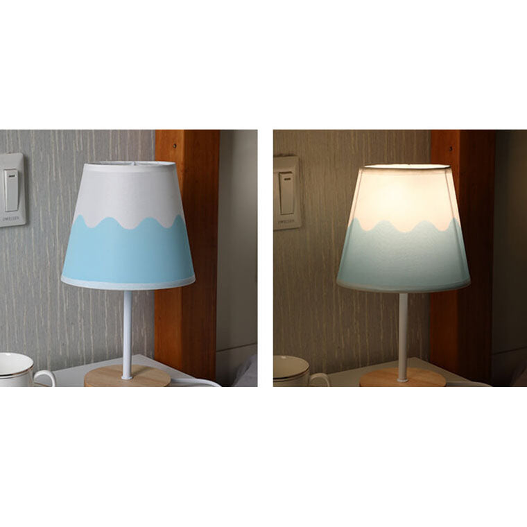 BowLift | Nordic Vintage Fabric Cone Solid Wood LED Table Lamp