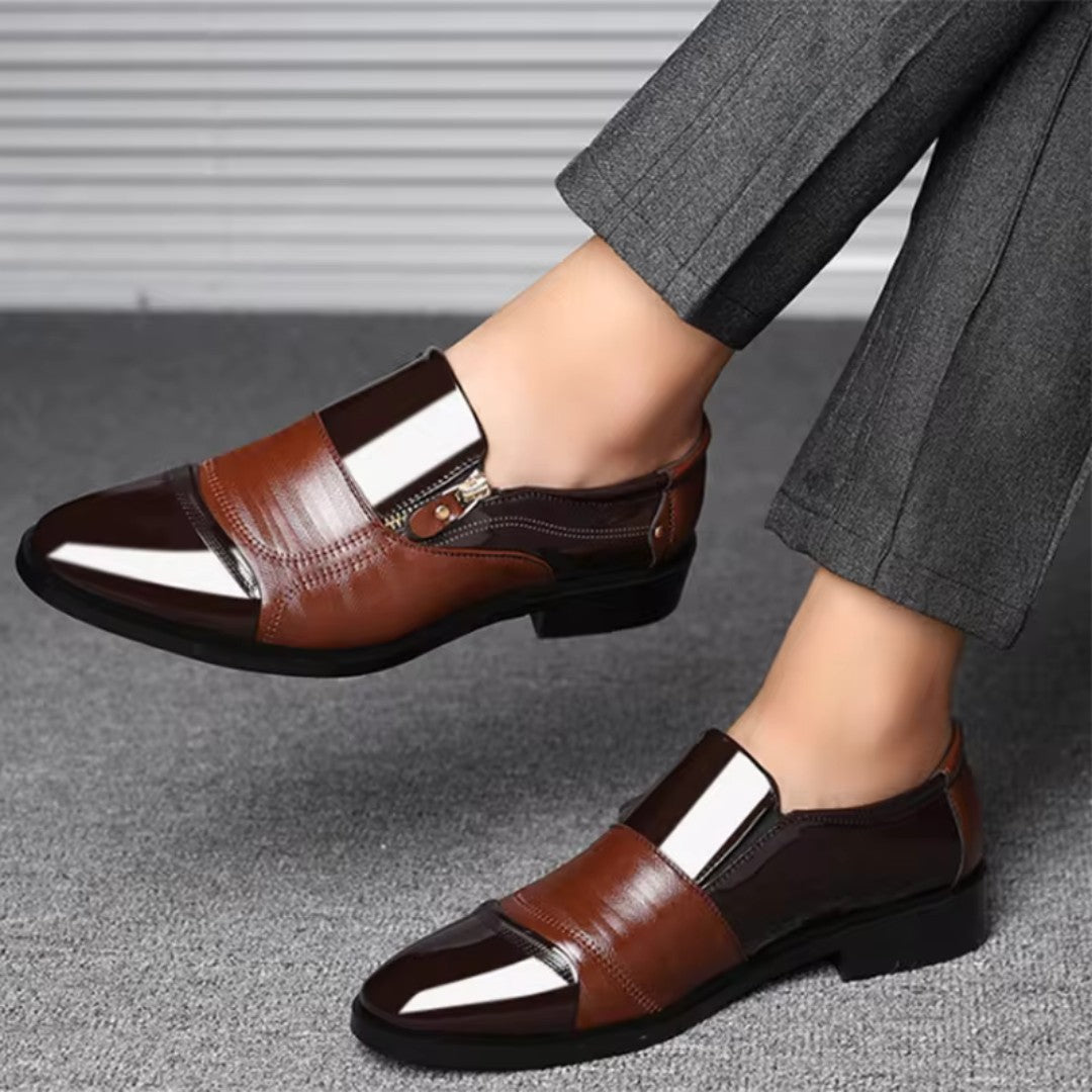 Pointed Toe Dress Shoes with Side Zip