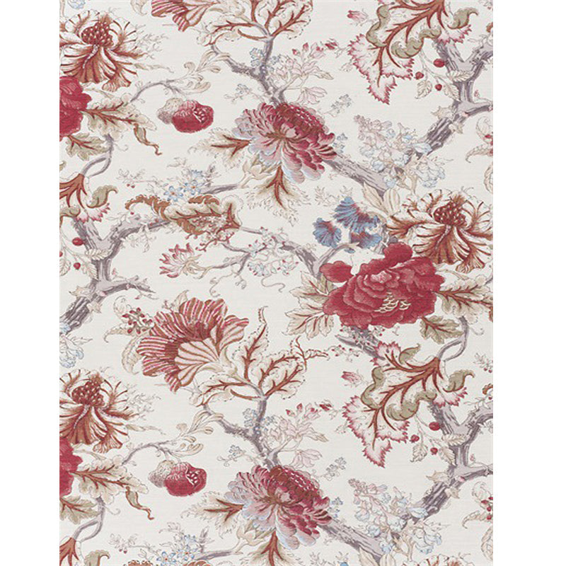 BowLift | Vintage Floral Pattern Rug Red Polyester Rug Machine Washable Non-Slip Rug for the Living Room