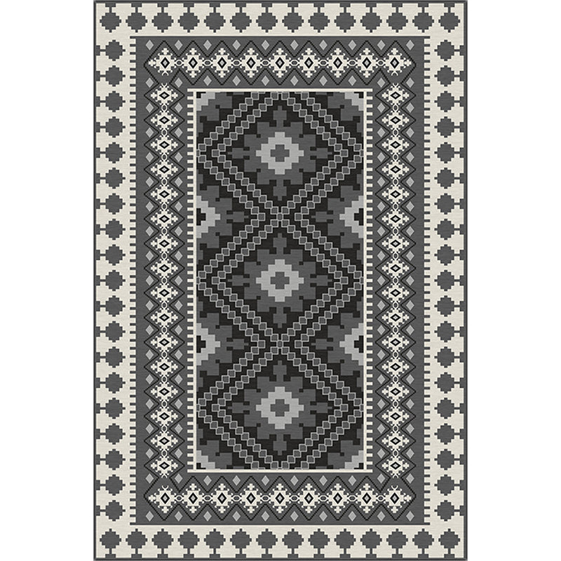 BowLift | American Tribal Print Rug Gray and Brown Polyester Rug Machine Washable Non-Slip Area Rug for the Living Room