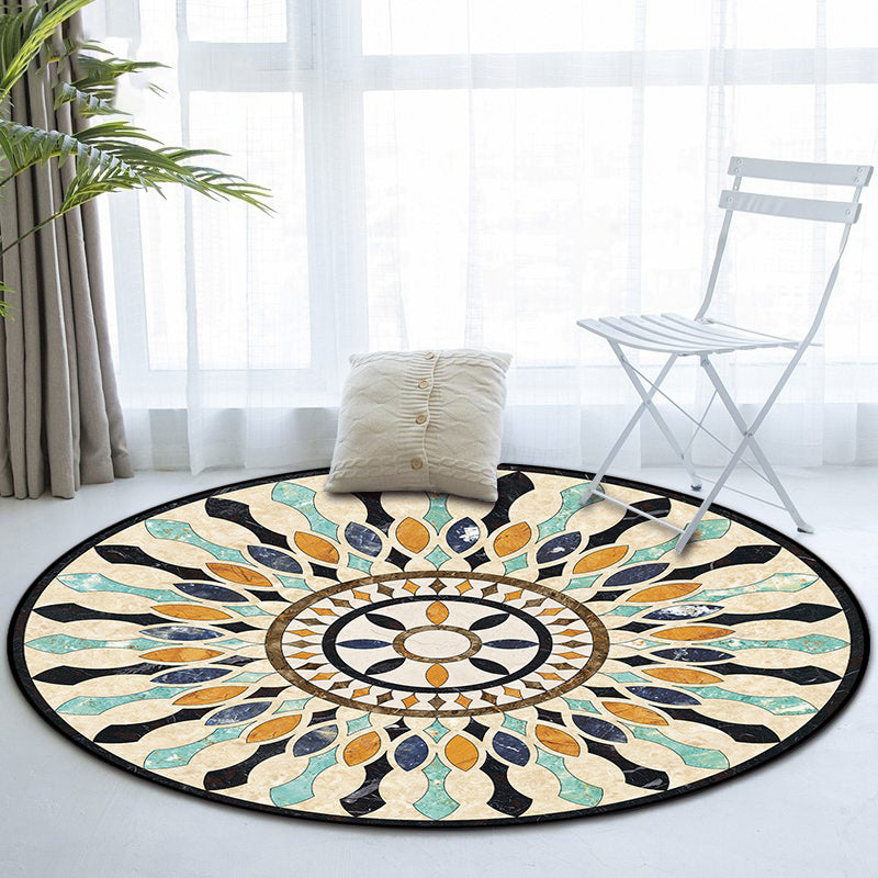 BowLift | American tribal pattern rug apricot polyester rug machine washable non-slip rug for bedroom