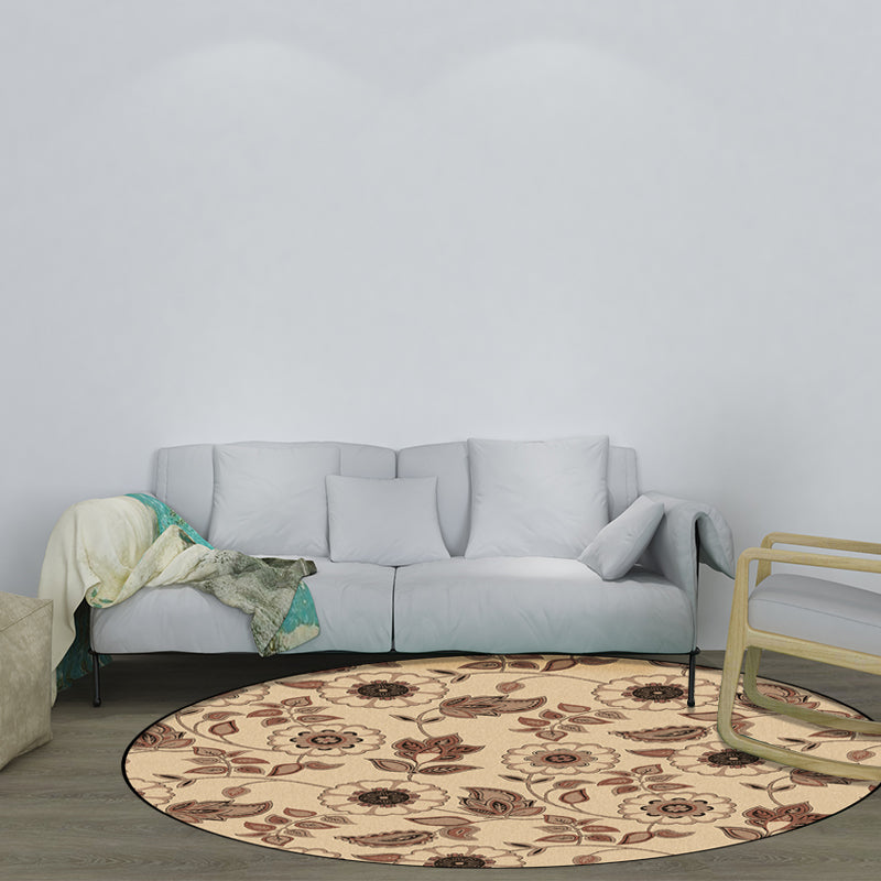 BowLift | Griess Vintage Carpet Polyester Flower and Leaf Pattern Carpet Washable Non-Slip Underlay Carpet for Living Room