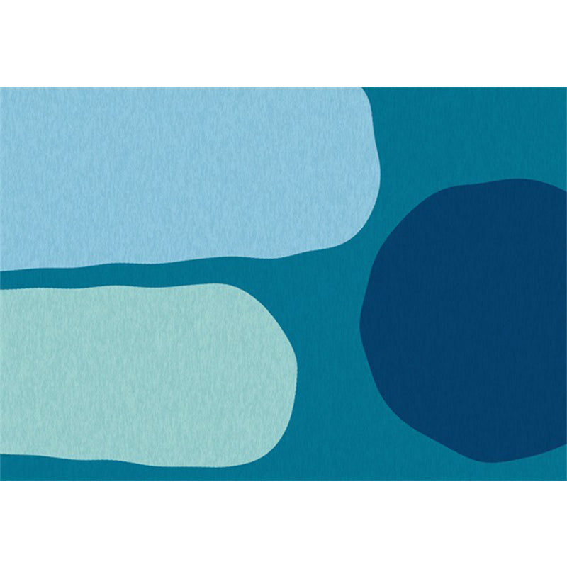 BowLift | Blue Bedroom Rug Novelty Color Box Pattern Rug Polyester Machine Washable Rug