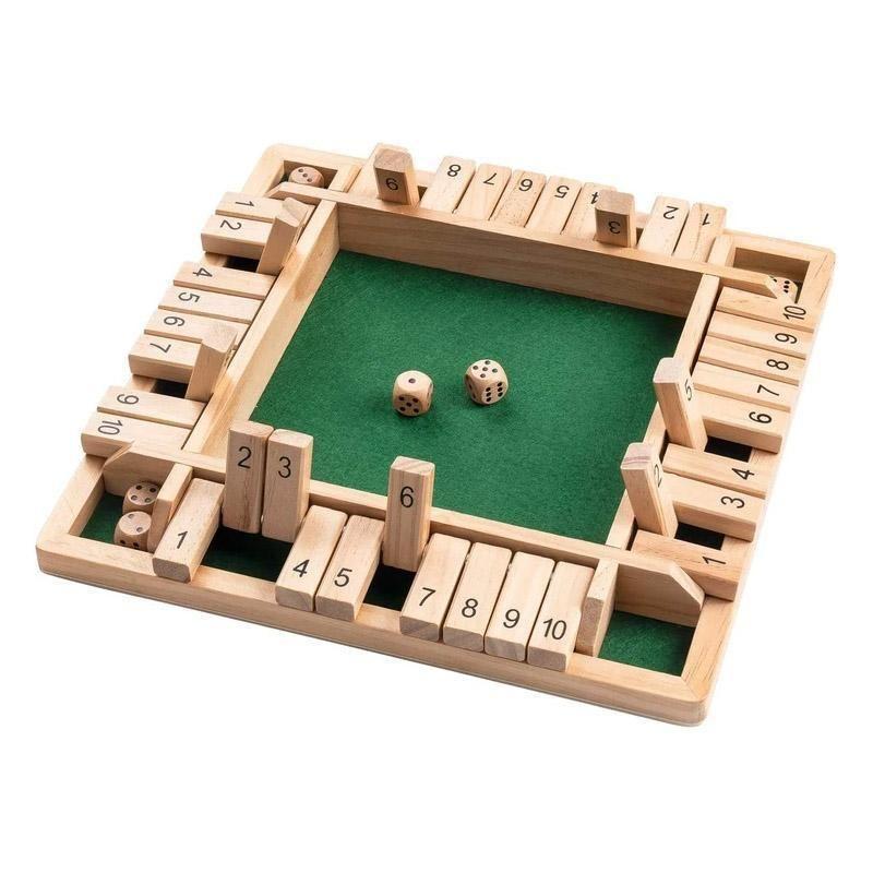 BowLift | 4-Player Shut The Box Wooden Table Dice Game