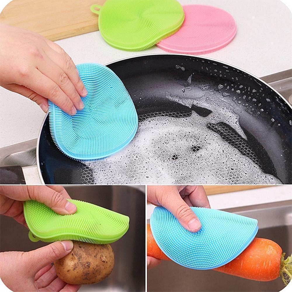 BowLift | Food Grade Multi-Function Antibacterial Silicone Scrubber Sponge Cleaning Brush Kitchen , 5pcs