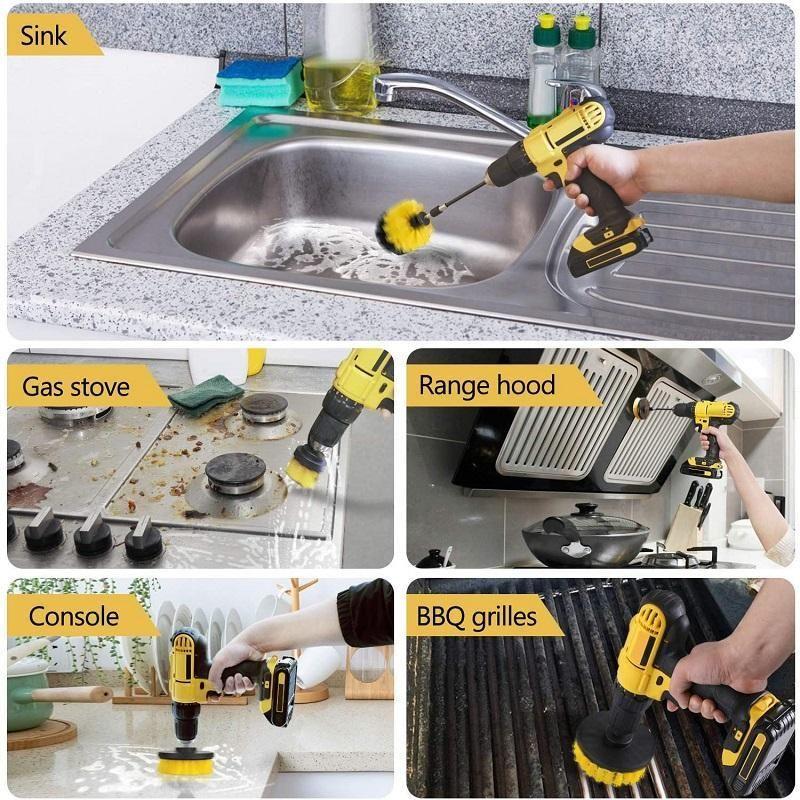 BowLift | Bathroom Floor Kitchen Car Maintenance Cleaning Brush,Cordless Drill NOT Included