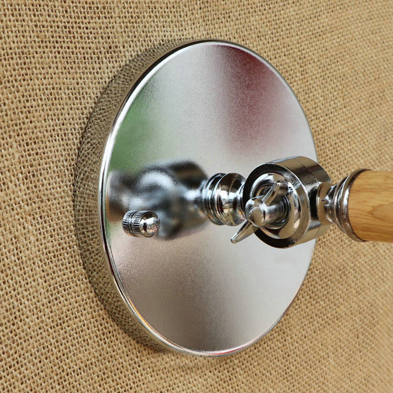 BowLift | Vintage Orb Wall Light Fixture 1 Lamp Clear Glass Wall Lamp in Chrome for Bathroom, 8"/4"/6" Wide Wooden Arm