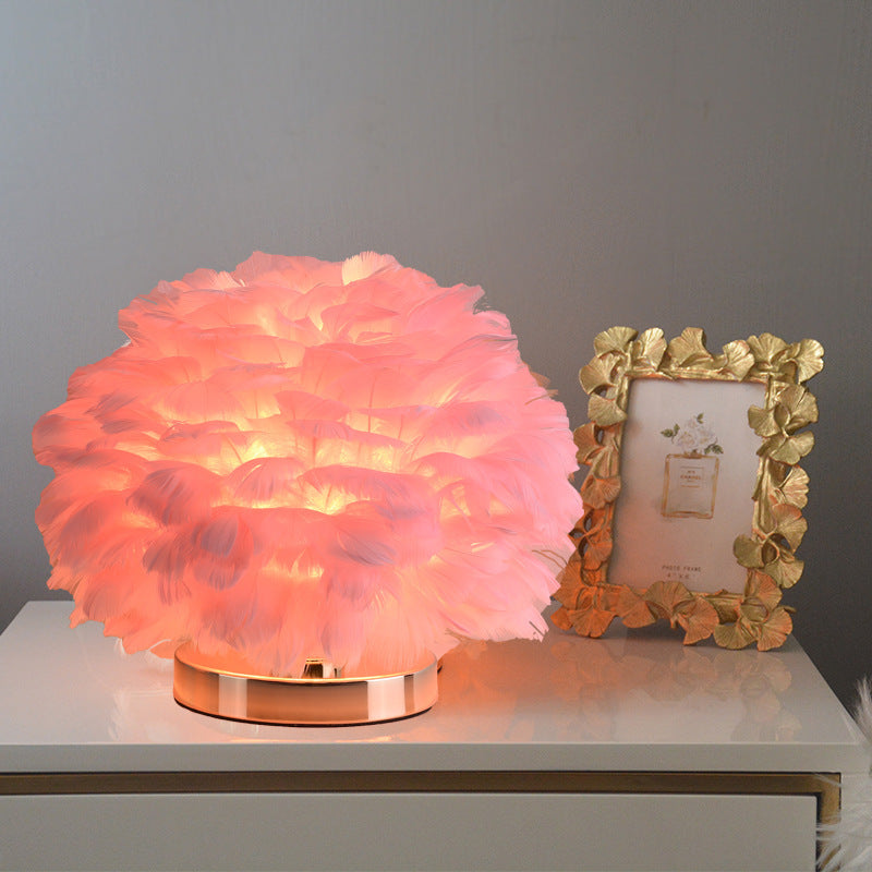 BowLift | Luxury Feather Table Lamp Bedroom or Nightstand Light