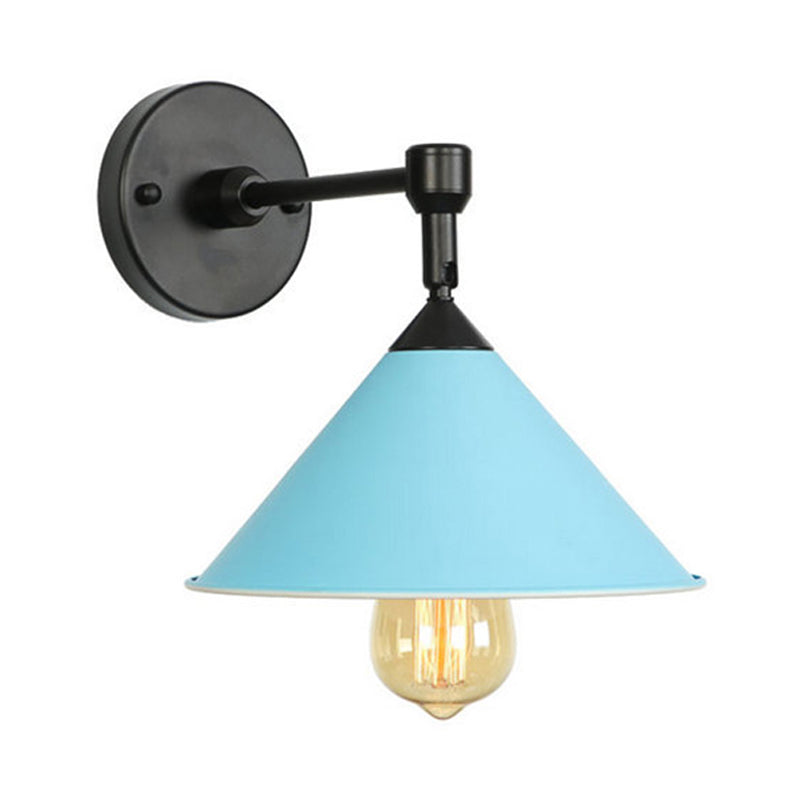 BowLift | Black/Gray Conical Wall Light Industrial Stylish Metallic 1 Head Bathroom Wall Lamp