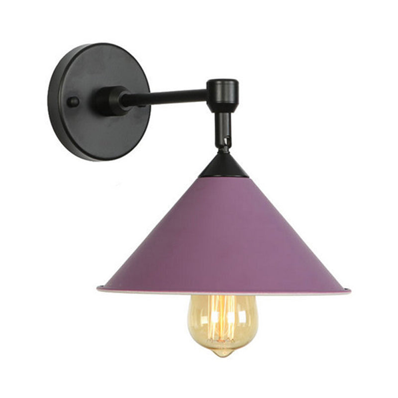 BowLift | Black/Gray Conical Wall Light Industrial Stylish Metallic 1 Head Bathroom Wall Lamp
